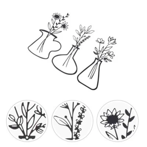 3 Pcs Metal Vase Wall Decoration Garden Flower Decorative Hangings - Picture 1 of 12