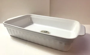 Vianagres Medium White Casserole Baker Dish w/ Handles ~ Made In Portugal - Picture 1 of 10
