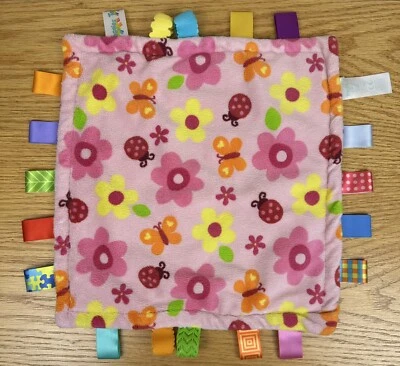 Taggies Manta de Seguridad Lovey Rosa Amarillo Flores Ladybugs Mariposas 12"x12" Foto 1 de 4