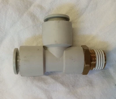 SMC KQ2Y10-02S 10mmX1/4"NPTx10mm push-to-connect male run tee **5-pack** - Image 1 of 3