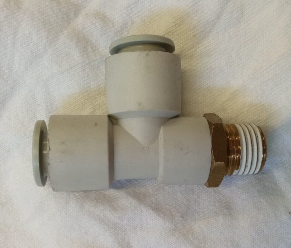 SMC KQ2Y10-02S 10mmX1/4"NPTx10mm push-to-connect male run tee **5-pack** - Image 1 of 3