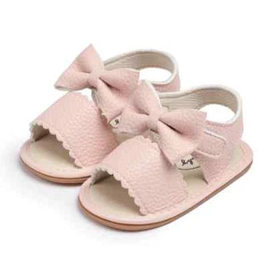 Shoes Baby Sandals Rubber Sole Girls Flat Walking Rubber Girl Newborn Non-Slip - Picture 1 of 16