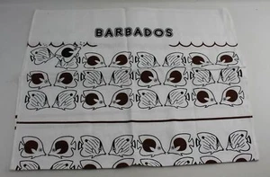 NUOVO asciugamano da tè da cucina marrone Barbados stampato a mano Jim Walker - Foto 1 di 2