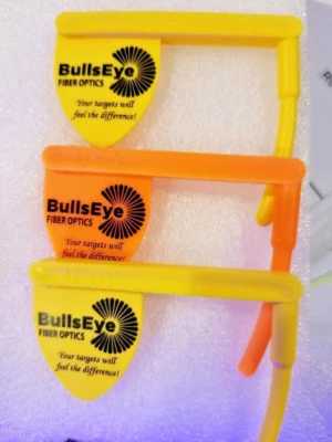 BULLSEYE FIBER OPTICS QUALITY USA SAFE Chamber Flag RiflePistol Range Safety Barrel ORANGE/YELLOW