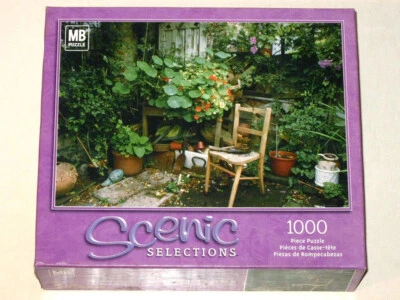 New MB Scenic Selections MY CORNER GARDEN 1000 Piece SEALED Jigsaw Puzzle! - Image 1 of 4