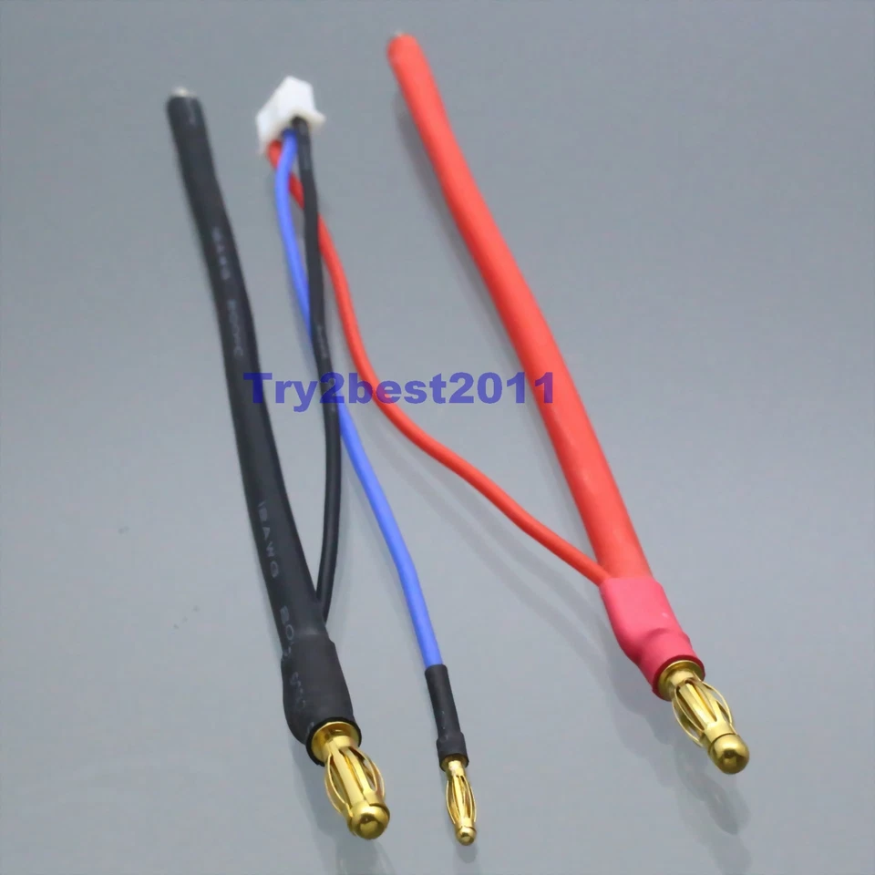 NEW LiPo Battery Wire Balance Adapter Harness 4mm Bullet Connector 2S JST-XH - Image 1 of 1