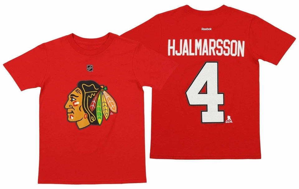 Camiseta Reebok NHL Youth Chicago Blackhawks Niklas Hjalmarsson #4, roja Foto 1 de 1