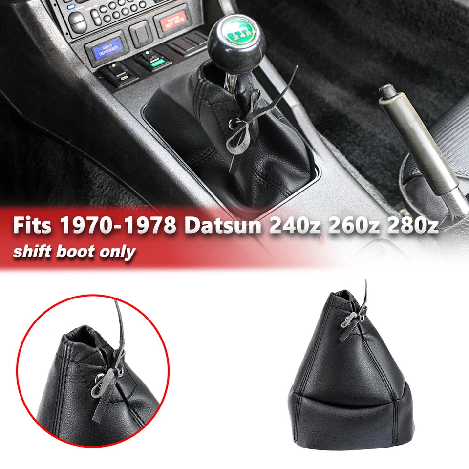 Fit 1970-1978 Datsun 240z 260z 280z Manual Shiftter Shift Boot Vinyl Cover Black - Image 1 of 4