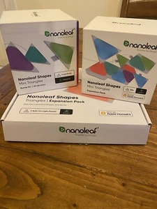 Huge NanoLeaf Triangles w/ Starter Pack & Expansion Kit 18 Tile Linkers Open Box - Picture 1 of 10