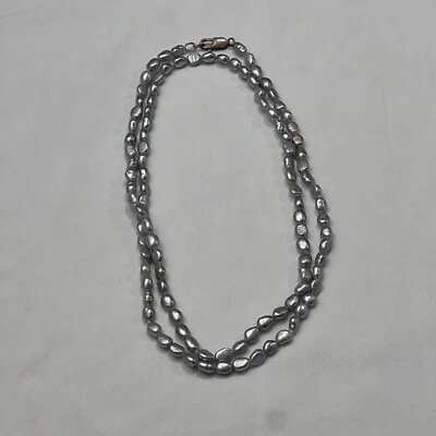 "Collar Honora gris barroco de perlas de agua dulce 925 de plata de ley 36""" Foto 1 de 4