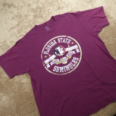 Florida State Seminoles Shirt Adult Extra Large Maroon Football Men's 5.2* Cover