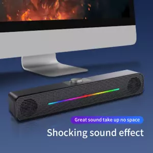 Altavoces estéreo USB de 3,5 mm con barra de sonido con cable para PC de escritorio portátil - Imagen 1 de 11