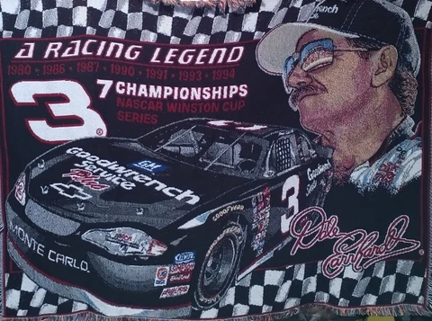 Dale Earnhardt #3 Monte Carlo Throw Blanket Tapestry Nascar 40"x53" Cover