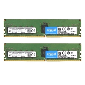 Crucial 32GB (2X 16GB) DDR4 2933MHz PC4-23400 ECC Registered Server RDIMM Memory - Picture 1 of 4