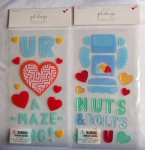 2 CONFEZIONI GEL TEMA SAN VALENTINO SI ATTACCA DECORAZIONE FINESTRA ROBOT & UR INCREDIBILE - Foto 1 di 1