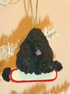 Black Cocker Spaniel fein detailliertes Harz Ornament, Platz zum Personalisieren, neu aus altem Lagerbestand - Bild 1 von 3