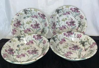 Juego de 4 cuencos florales Shabby Chic púrpura lila melamina ensalada sopa Foto 1 de 4