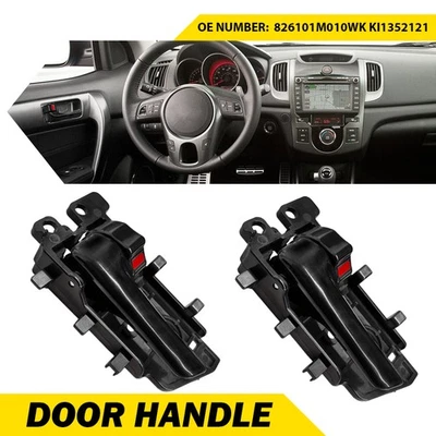 2PCS Driver Side Interior Door Handle Black for Kia Forte Sedan 2010 2011-2013 C - Image 1 of 4
