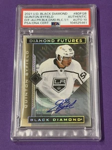 2021-22 UD Black Diamond Quinton Byfield 1/1 Diamond Futures PSA 10 Auto Rookie - Picture 1 of 3