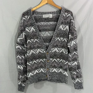 Method Sweater Cardigan Mens Medium Button Up Chevron Knit Korea - Picture 1 of 5
