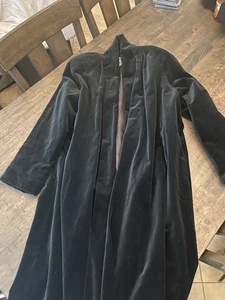 JS Collections Velvet Opera Coat Black Warm Full Length Medium Made In Canada - Picture 1 of 9