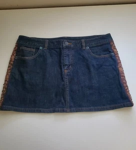 Vintage Y2K The Limited Jeans Denim Micro Mini Skirt Women’s Sz 10 Beaded Fariy - Picture 1 of 6