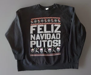 Felpa Feliz Navidad Putos divertente teschio brutto maglione Natale taglia XL - Foto 1 di 4