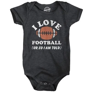 I Love Football Or So Im Told Baby Bodysuit Funny Sarcastic Graphic Novelty - Afbeelding 1 van 7