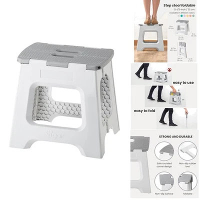Collapsible Step Stool with Handle – Lightweight, Safe & Stylish, 12.6 Inches - Image 1 of 4
