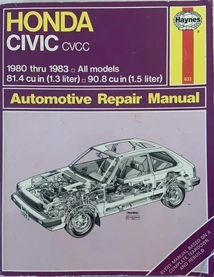 1980-1983 Civic Haynes per Auto Riparazione Manuale Cvcc Honda Negozio Officina - Immagine 1 di 4