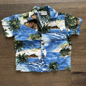Vintage Aloha Republic Baby Junge Hawaiihemd, Größe 24 m blau Strand - Bild 1 von 6