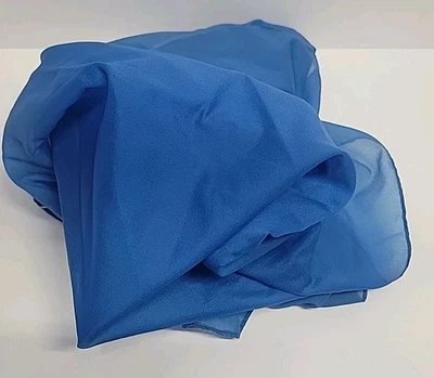 Vintage 1950s Blue Nylon Scarf Wrap Made In Japan 26"x26" - Image 1 of 4