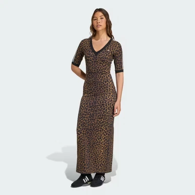 Maxi Vestido Adidas Para Mujer Originales Leopardo Cuello en V JW2773 Foto 1 de 4