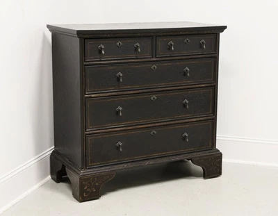 BAKER Milling Road Distressed Black Lacquer French Country Bachelor Chest - Image 1 of 4