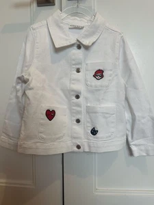 Sonia Rykiel White Denim Girls Jacket Size 6 - Picture 1 of 1