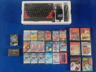 Oric Atmos Vintage Computer & 26 Cassettes / Games Bundle - Image 1 of 4