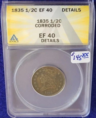 1835 Classic Head Half Cent XF40 - Image 1 of 2