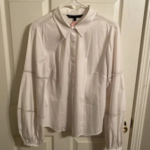 Black House Black Market Blouse White Sz 12. C/L - Picture 1 of 6