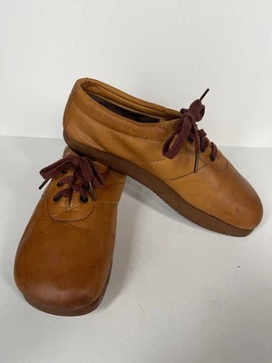 KALSO EARTH Shoes 7.25 Womens SOFT LEATHER Lace-Up   Retro Sneakers Brown - Image 1 of 4