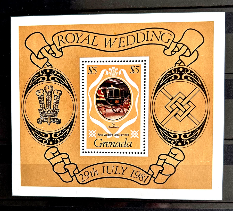 UK GB British Colony Grenada block of 1 stamp 1981 Royal Wedding MNH. QEII - Image 1 of 1