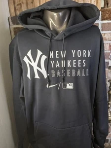 New York Yankees MLB NIKE Dri-Fit XXL Black Hoodie Hooded Sweatshirt Great A+ - Picture 1 of 12