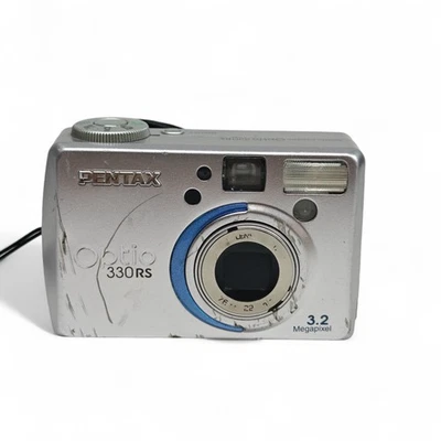 Pentax Optio 330 RS 3.2MP Digital Camera Silver 3x Zoom Retro Digicam - Image 1 of 4