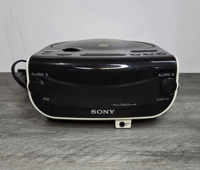 Sony Dream Machine ICF-CD815 FM/AM Radio CD Player Dual Alarm Clock w/ Aux Input - Image 1 of 4