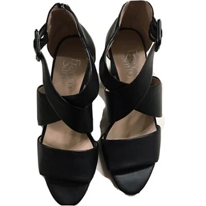 Tacones de tiras superiores suaves Franco Sarto negros 6M - Imagen 1 de 8