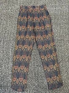 Pantalones Mes Demoiselles Paris Floral Dorado Estampado Metálico 2 Bolsillos Anthropologie - Imagen 1 de 16