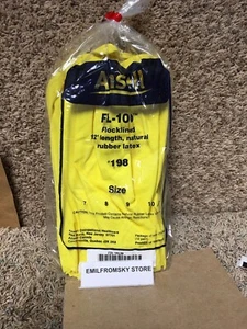 ANSELL 87-198 Chemical Resistant Gloves, Size 10, 12"L, Yellow  12PK WOW!! 1RL38 - Picture 1 of 11