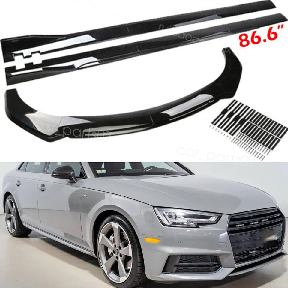 Front Bumper Lip Spoiler Diffuser Side Skirt Body Kits For Audi A4 Quattro Sedan - Image 1 of 4