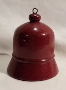 Vintage Hand Turned Wooden Bell W/ Wood Clangor 4.5" Made In India Hanging Loop - Picture 1 of 12
