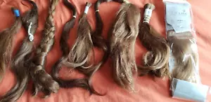 Menge 9 100% Echthaar Bündel Großpackung - Zopf Flechtperücke Sheitel ANSEHEN! - Bild 1 von 11