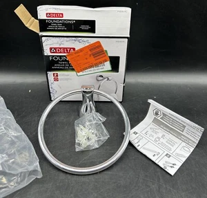 Delta FND46-PC Foundations Towel Ring, Chrome Finish - Picture 1 of 3